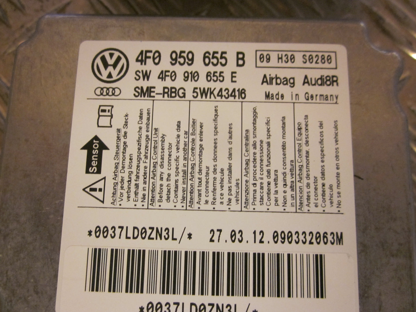 Audi A6 Airbag Elboks Med OEM Nr. Ophugger Fra Audi Ophugger