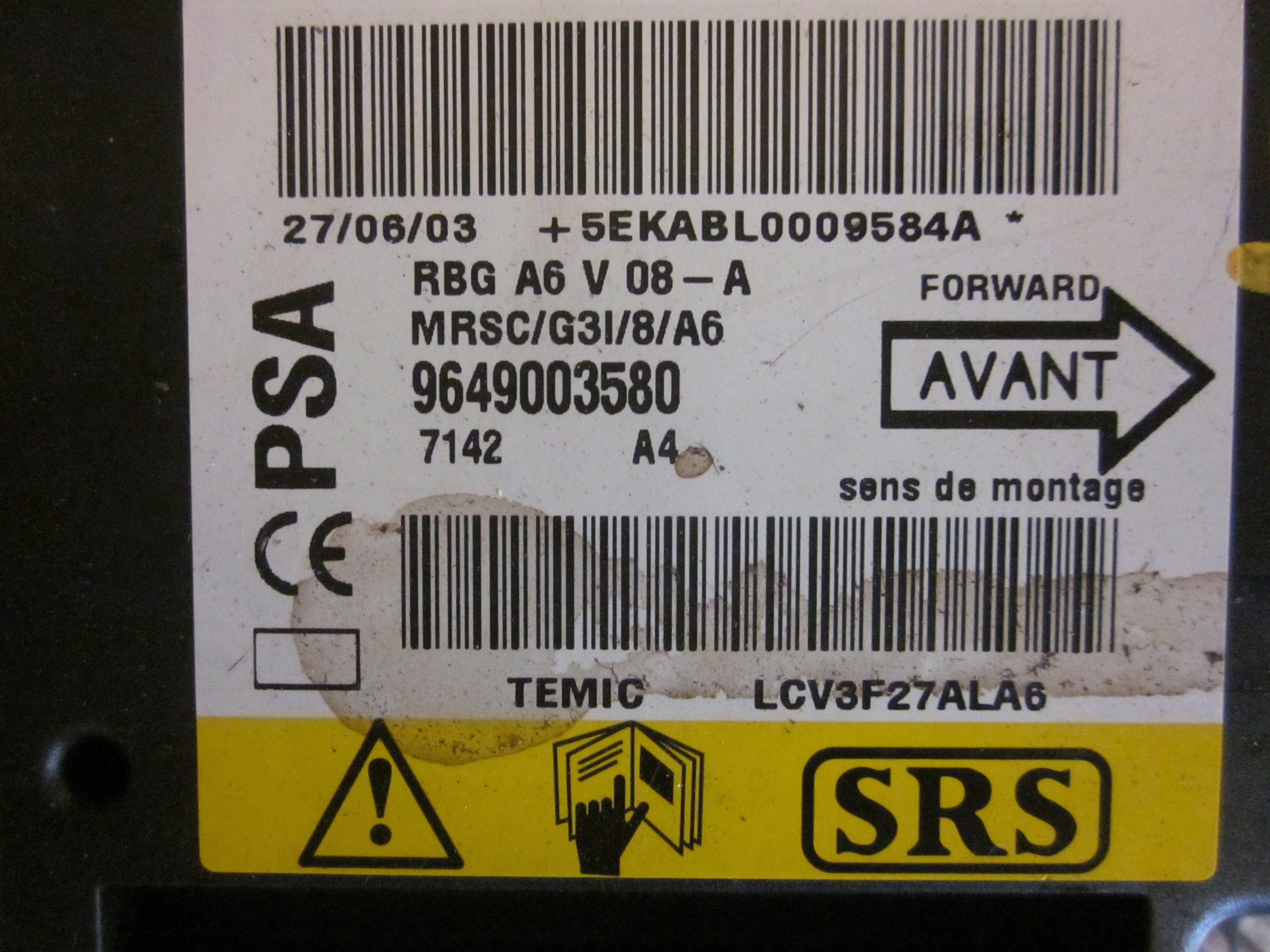 Citroen C2 Airbag Elboks Med OEM Nr. Ophugger Fra Citroen Ophugger
