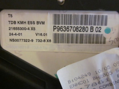 Peugeot 307 Speedometer - Instrument Med OEM Nr. 6106J6 Fra Peugeot Ophugger