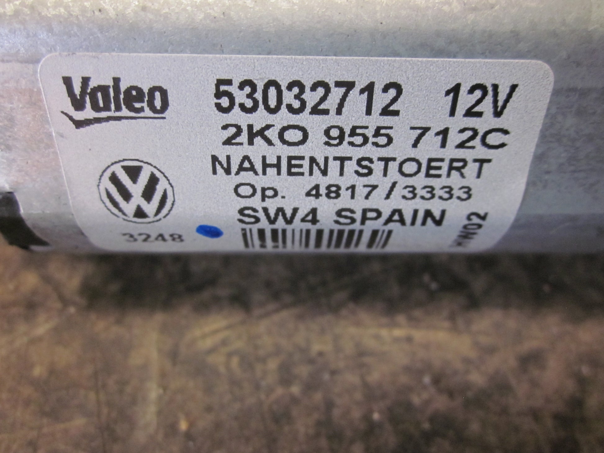 VW Caddy 2K Bagrudevisker Motor Med OEM Nr. 2K0955712C Fra VW Ophugger