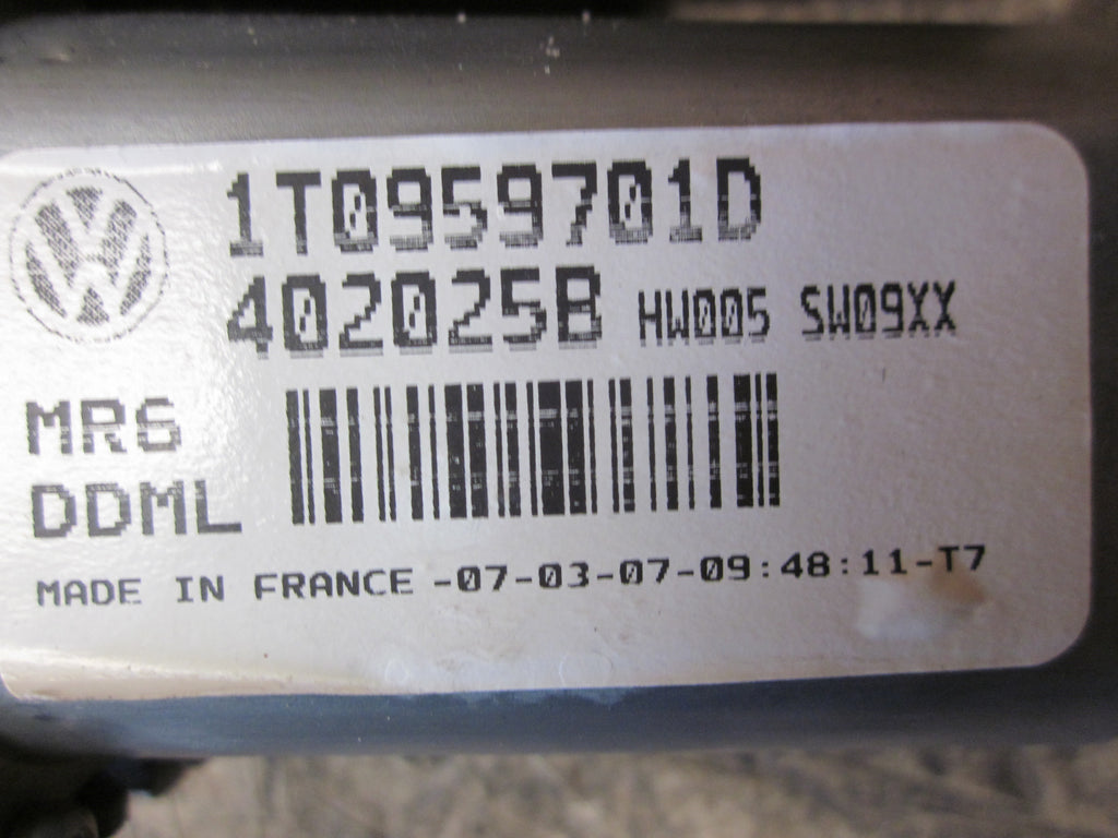 VW Touran 1T/Gp Rudemotor - Rudehejs Med OEM Nr. 1T0959701D Fra VW Ophugger