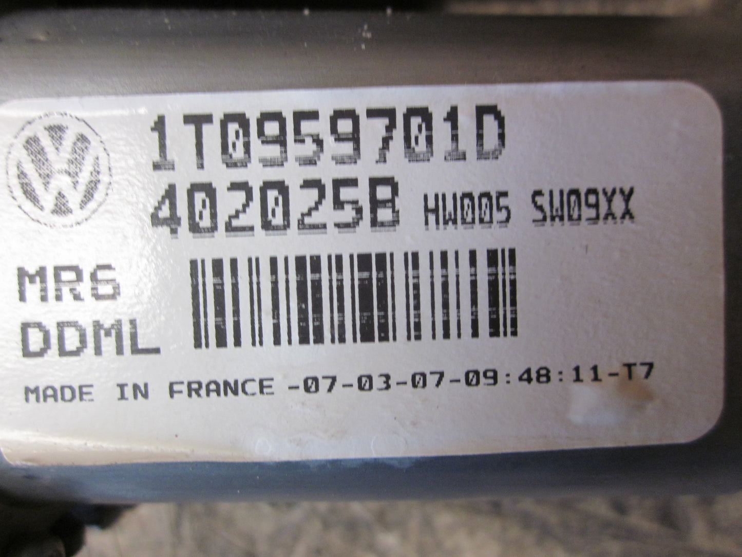 VW Touran 1T GP Rudemotor - Rudehejs Med OEM Nr. 1T0959701D Fra VW Ophugger