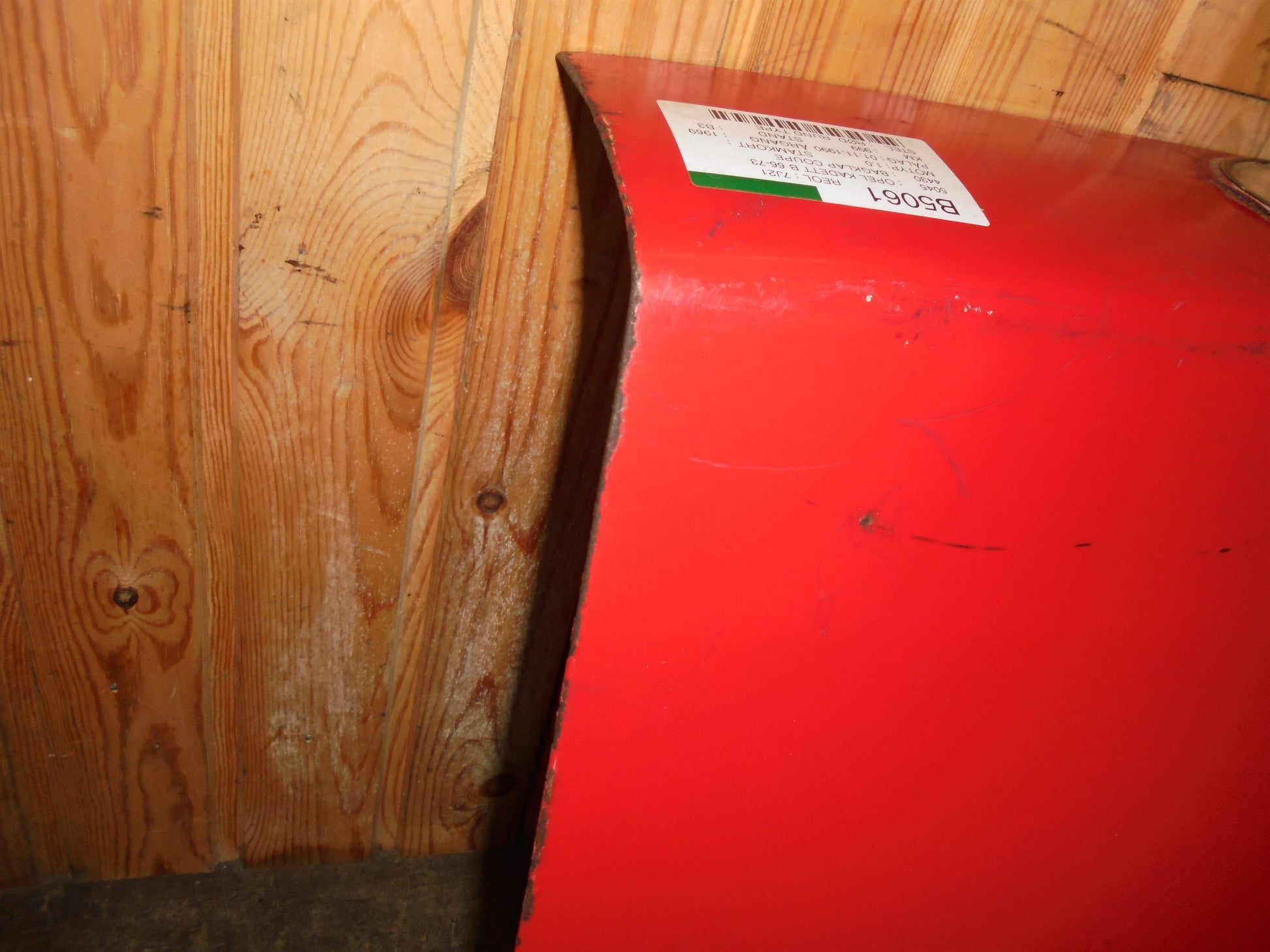 Opel Kadett B Bagklap Med OEM Nr. Ophugger Fra Opel Ophugger