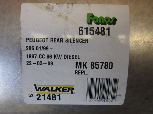 Peugeot 206 Udstødning  Med OEM Nr. Ophugger Fra Peugeot Ophugger