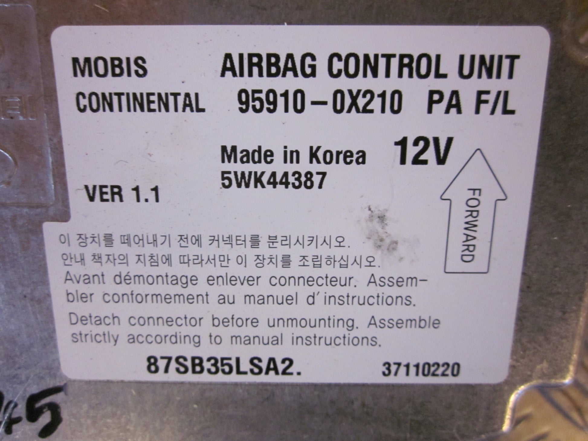 Hyundai I10 Airbag Elboks Med OEM Nr. Ophugger Fra Hyundai Ophugger
