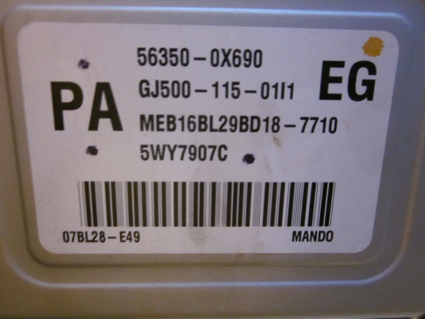 Hyundai I10 Ratstamme M/El-Servo Med OEM Nr. 563000X700 Fra Hyundai Ophugger
