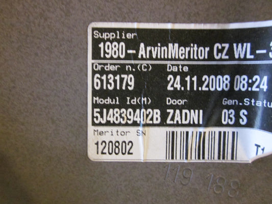 Skoda Fabia Rudemotor - Rudehejs Med OEM Nr. 5J4839402B Fra Skoda Ophugger