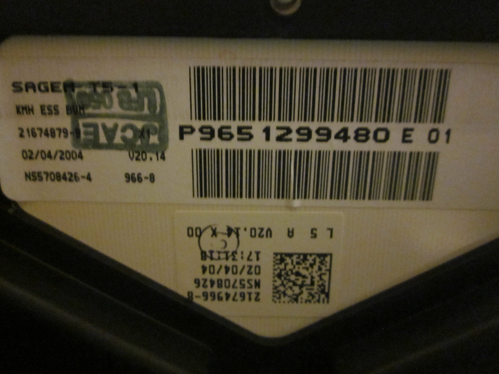 Peugeot 307 Speedometer - Instrument Med OEM Nr. 9651299480 Fra Peugeot Ophugger