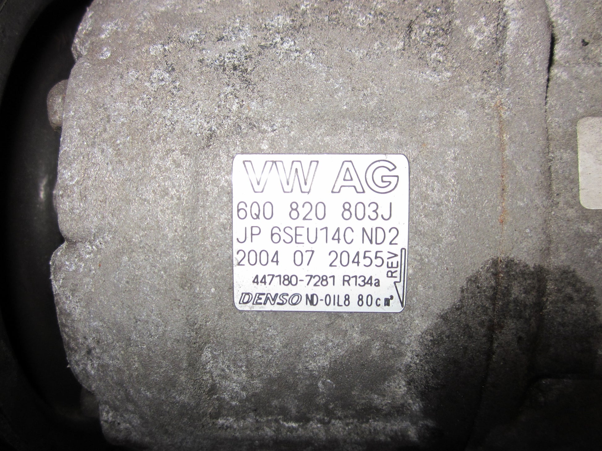 Skoda Fabia Aircondition Pumpe Med OEM Nr. 6Q0820803J Fra Skoda Ophugger