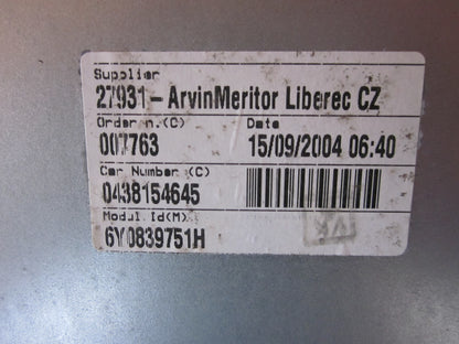 Skoda Fabia Rudemotor - Rudehejs Med OEM Nr. 6Y0839655 Fra Skoda Ophugger