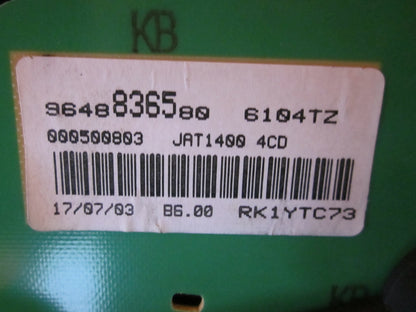 Peugeot 206 Speedometer - Instrument Med OEM Nr. 6106LK Fra Peugeot Ophugger