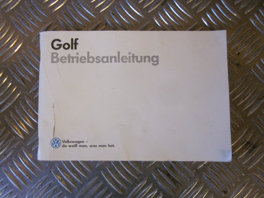 VW Golf 2 Instruktionsbog Med OEM Nr. Ophugger Fra VW Ophugger