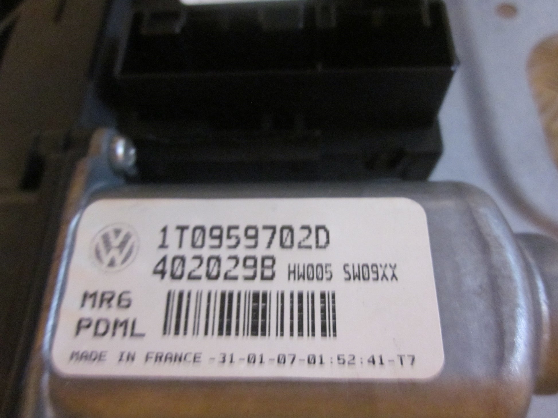 VW Touran 1T GP Rudemotor - Rudehejs Med OEM Nr. 1T0959702D Fra VW Ophugger