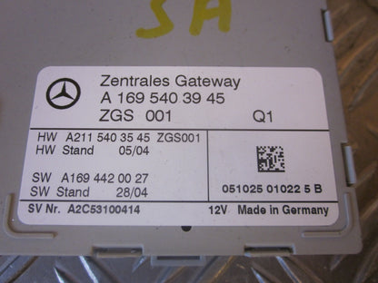 Mercedes A W169 Relæ Centrallås Med OEM Nr. Ophugger Fra Mercedes Ophugger
