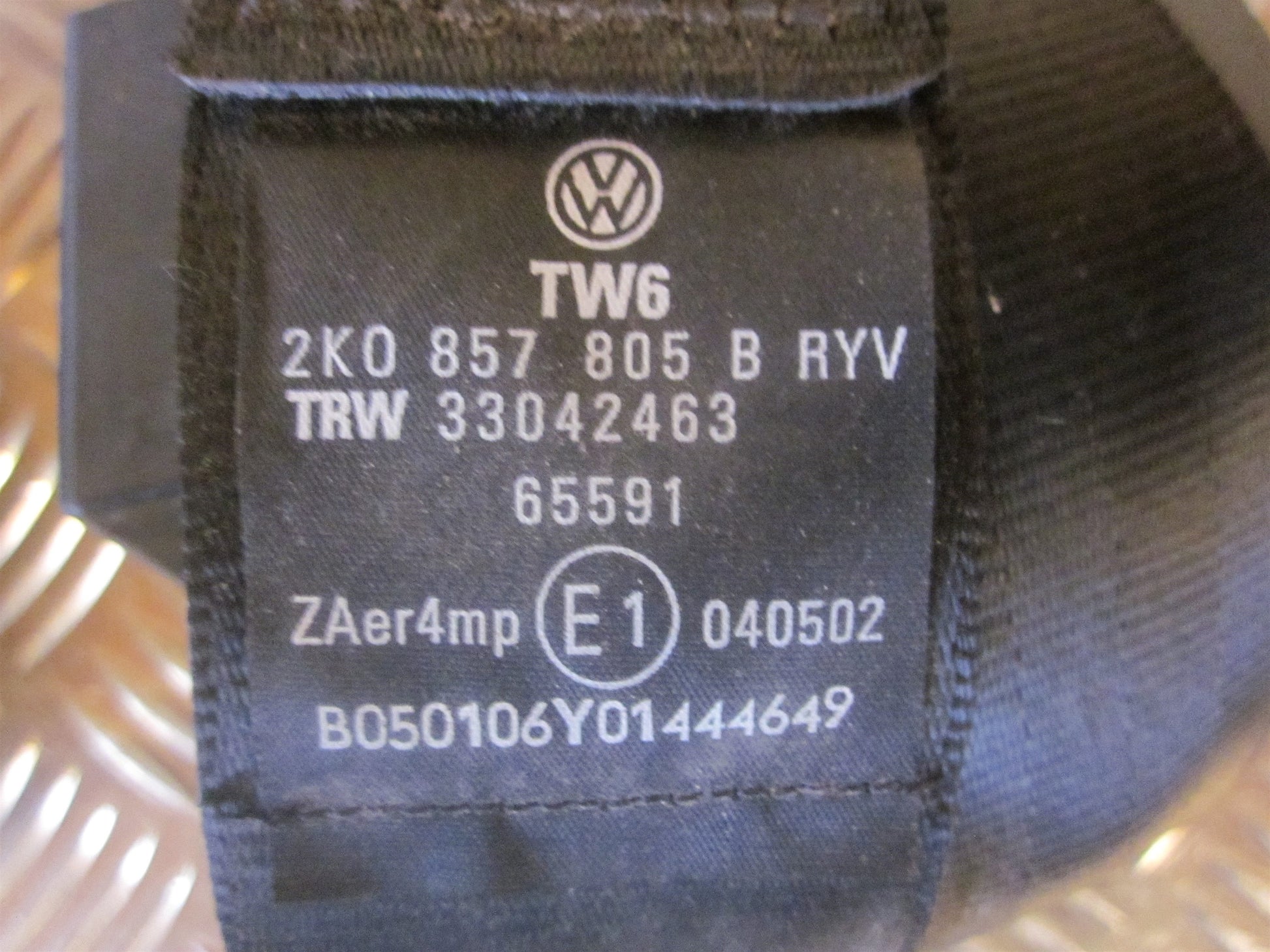 VW Caddy 2K Sikkerhedsseler For Med OEM Nr. Ophugger Fra VW Ophugger