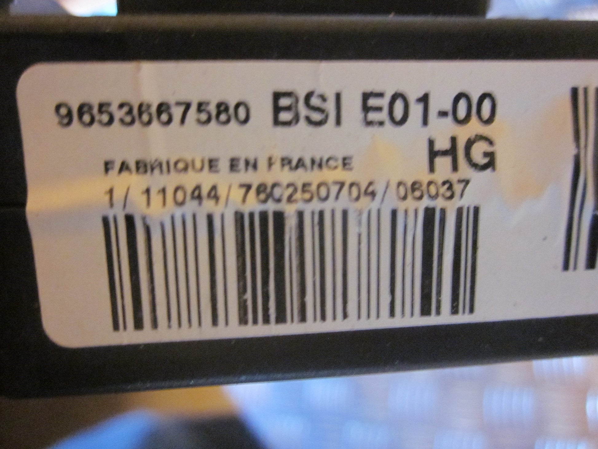 Peugeot 206 Startspærre Med OEM Nr. Ophugger Fra Peugeot Ophugger