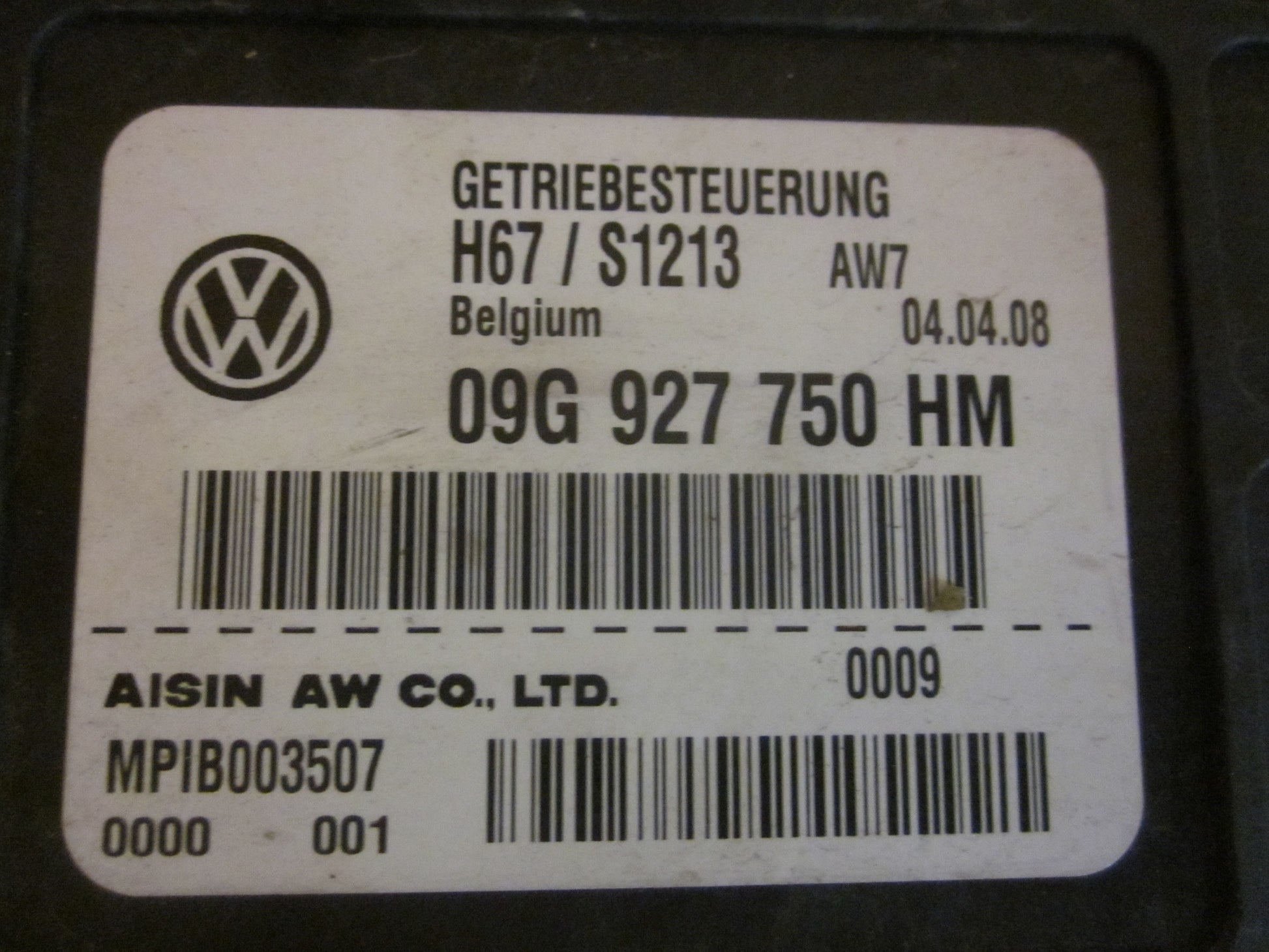 Skoda Fabia Automatgear Elboks Med OEM Nr. 09G927750HM Fra Skoda Ophugger