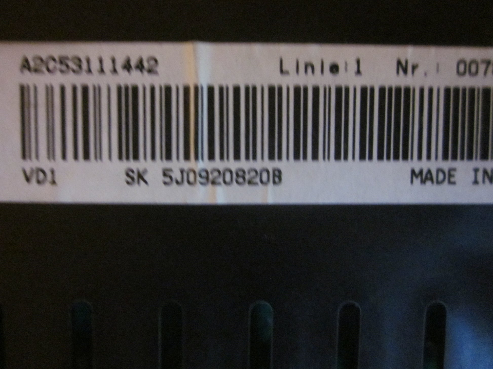 Skoda Fabia Speedometer - Instrument Med OEM Nr. 5J0920821B Fra Skoda Ophugger