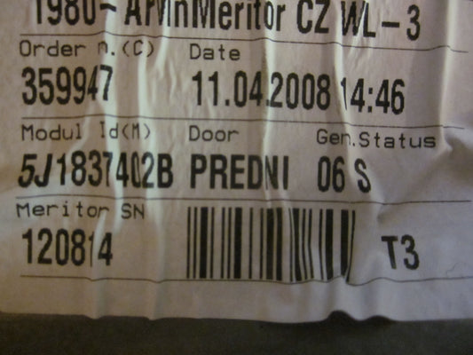 Skoda Fabia Rudemotor - Rudehejs Med OEM Nr. 5J1837402B Fra Skoda Ophugger