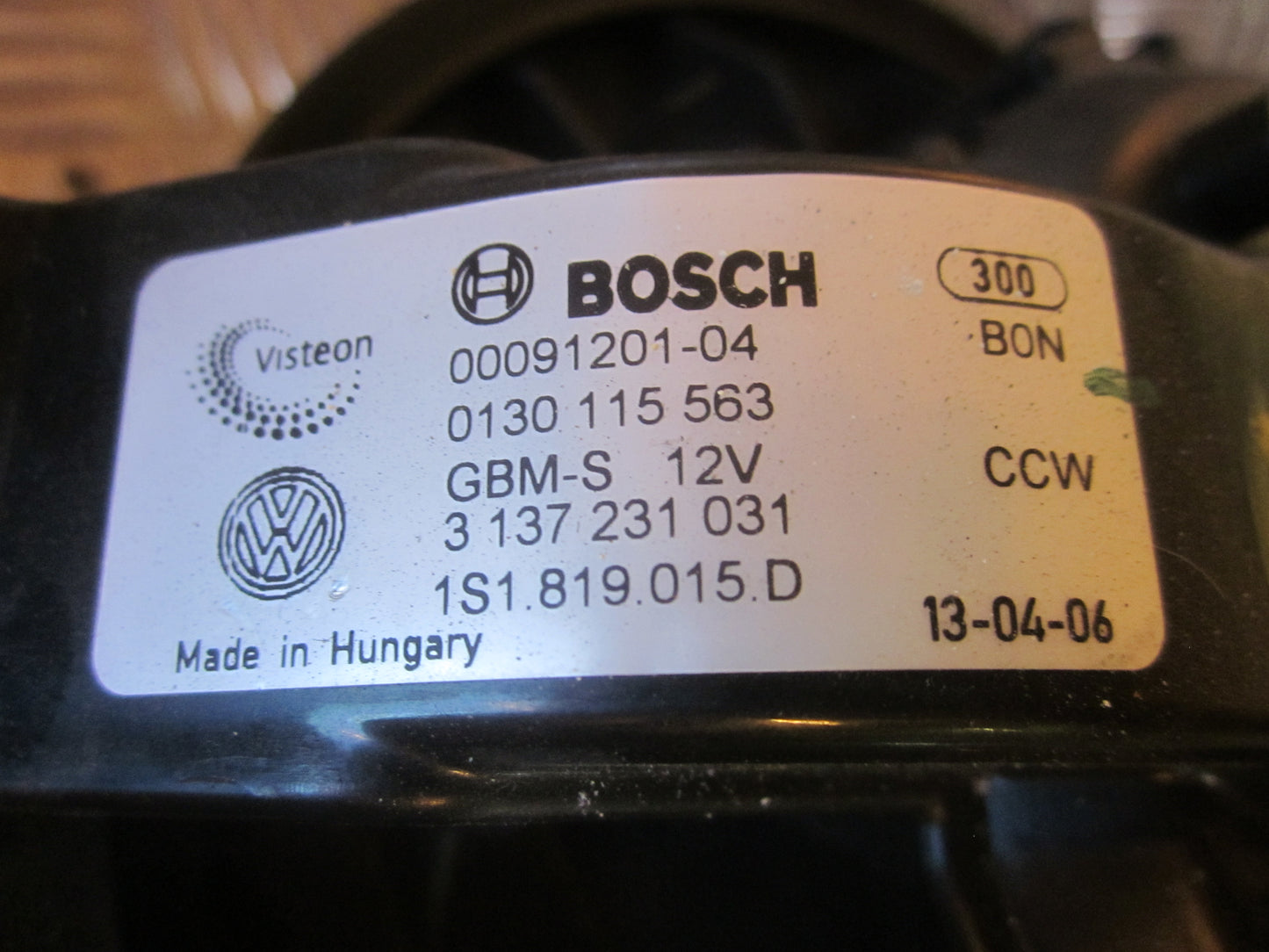 VW UP Varmeblæser Med OEM Nr. 1S1819015D Fra VW Ophugger