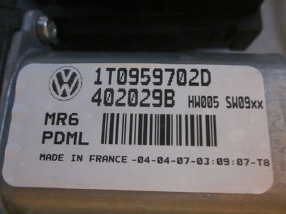 VW Touran 1T GP Rudemotor - Rudehejs Med OEM Nr. 1T0959702D Fra VW Ophugger