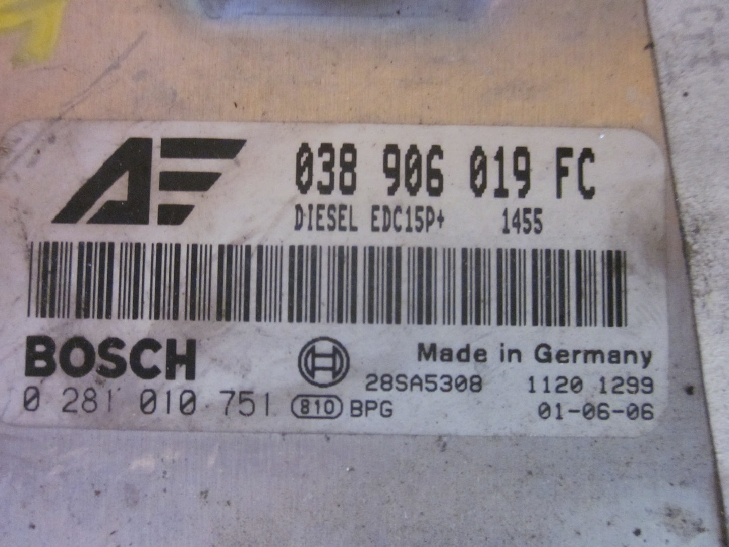 VW Sharan 7M Motorstyring - Motorstyreboks - Injection Elboks Med OEM Nr. 038906019FC Fra VW Ophugger