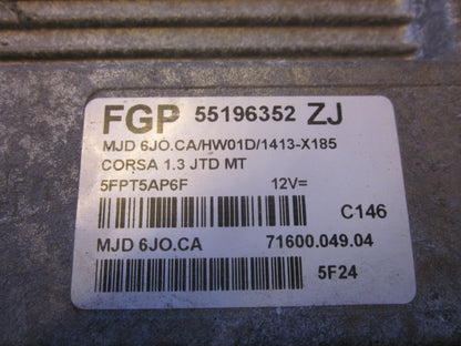 Opel Corsa C Startspærre Med OEM Nr. Ophugger Fra Opel Ophugger