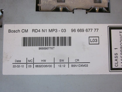 Citroen C4 Radio M/Cd Med OEM Nr. 9666967777 Fra Citroen Ophugger