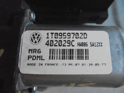 VW Touran 1T GP Rudemotor - Rudehejs Med OEM Nr. 1T0959702D Fra VW Ophugger