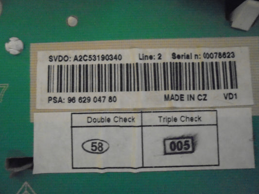 Peugeot 207 Speedometer - Instrument Med OEM Nr. Ophugger Fra Peugeot Ophugger