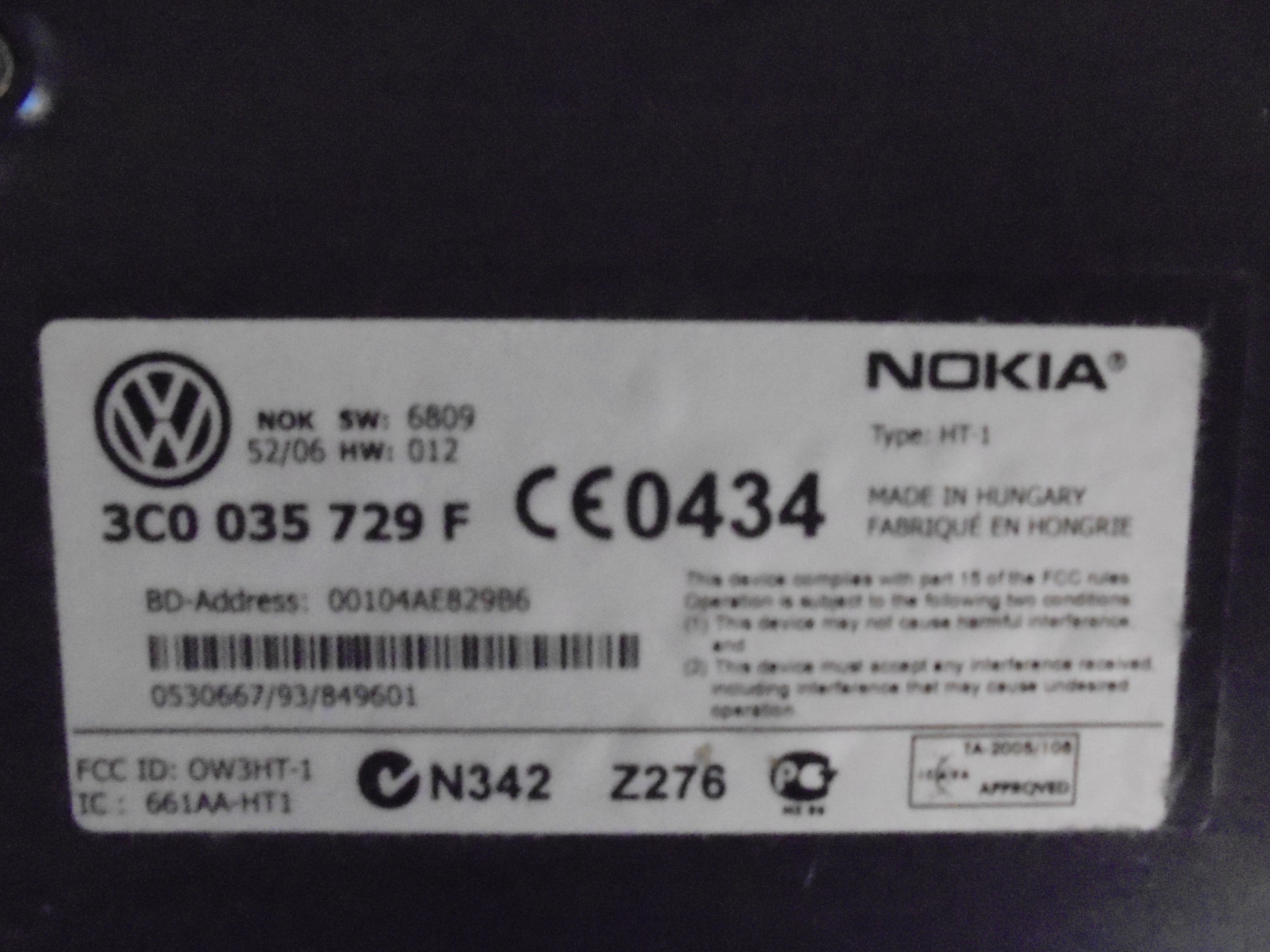 VW Passat 3C Radio Div. Tilbehør Med OEM Nr. Ophugger Fra VW Ophugger