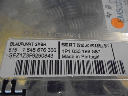 Seat Leon 1P Radio M/Cd Med OEM Nr. Ophugger Fra Seat Ophugger