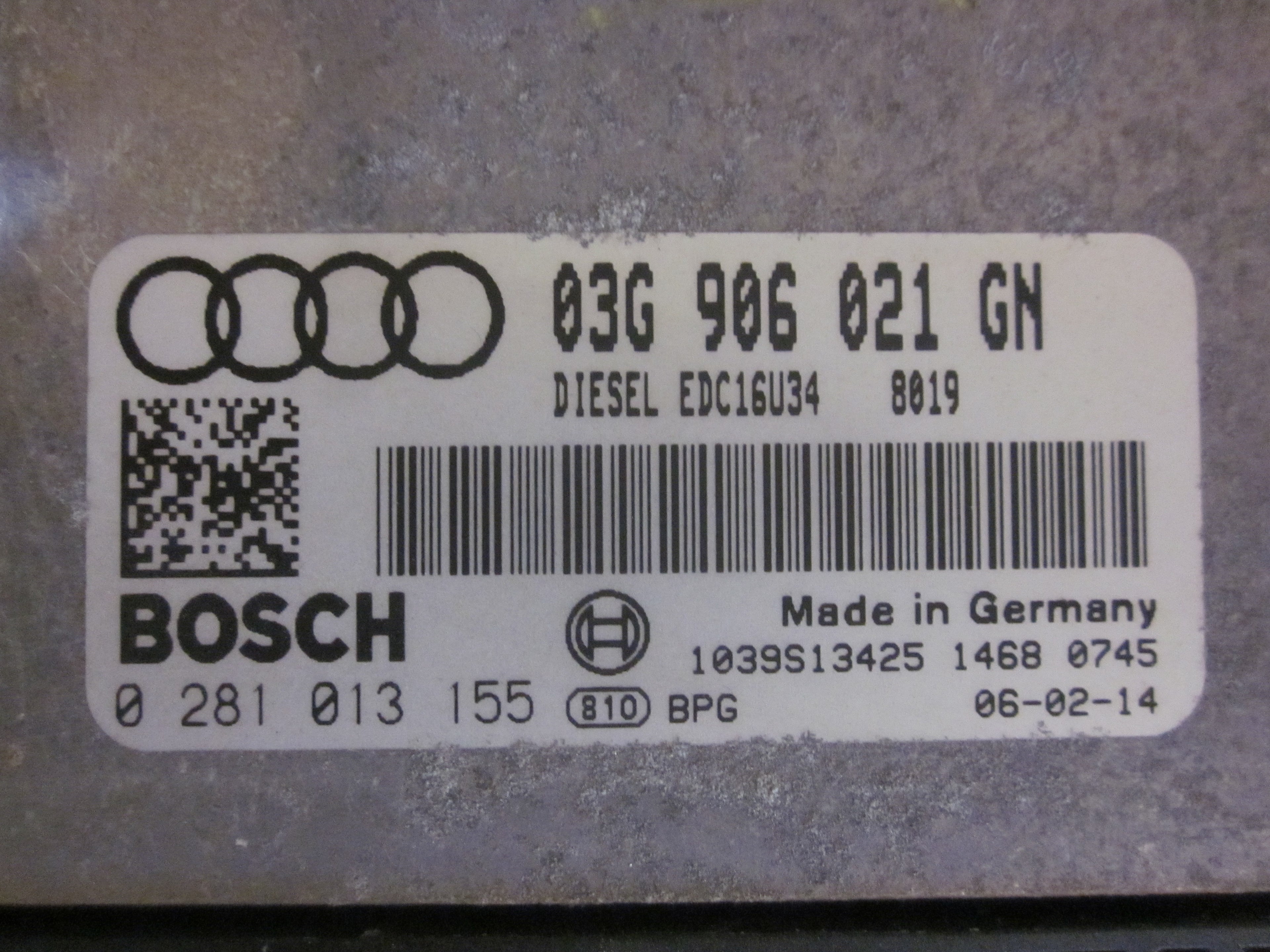 Audi A3 Motorstyring - Motorstyreboks - Injection Elboks Med OEM Nr. 03G906021GN Fra Audi Ophugger