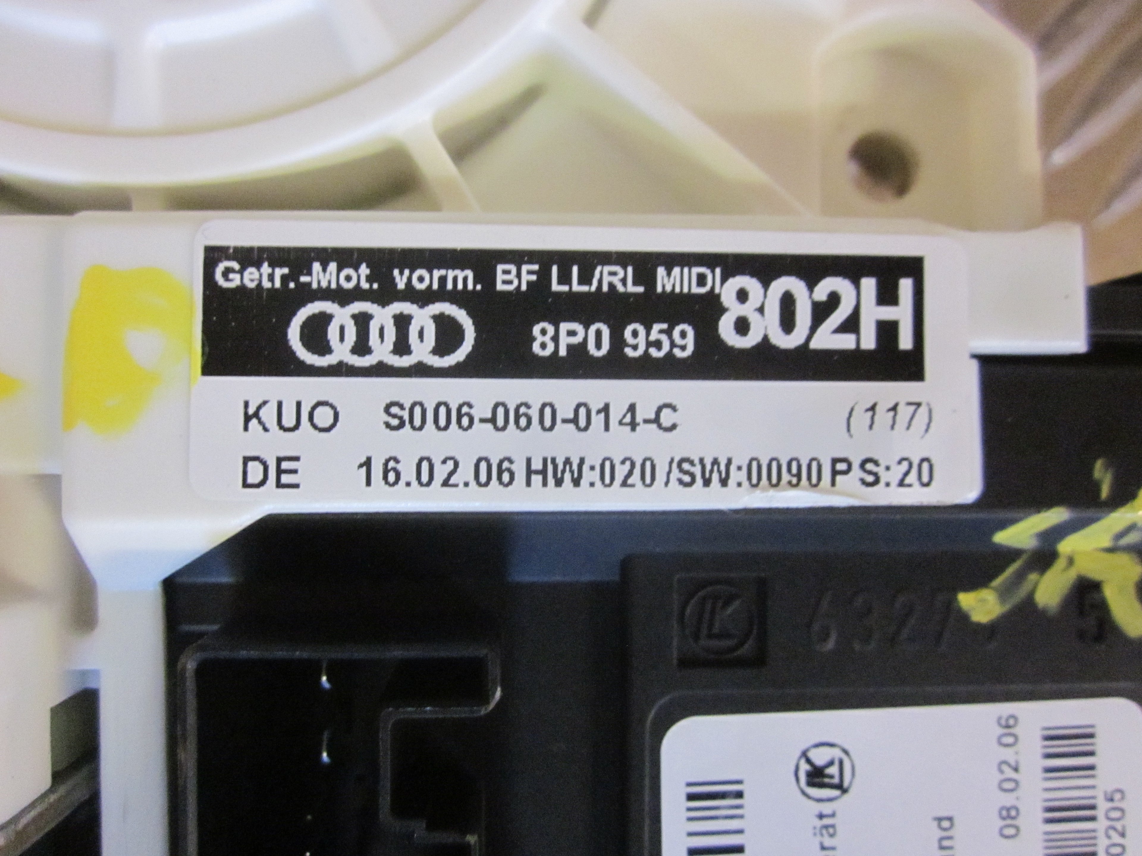 Audi A3 Rudemotor - Rudehejs Med OEM Nr. 8P0959802H Fra Audi Ophugger