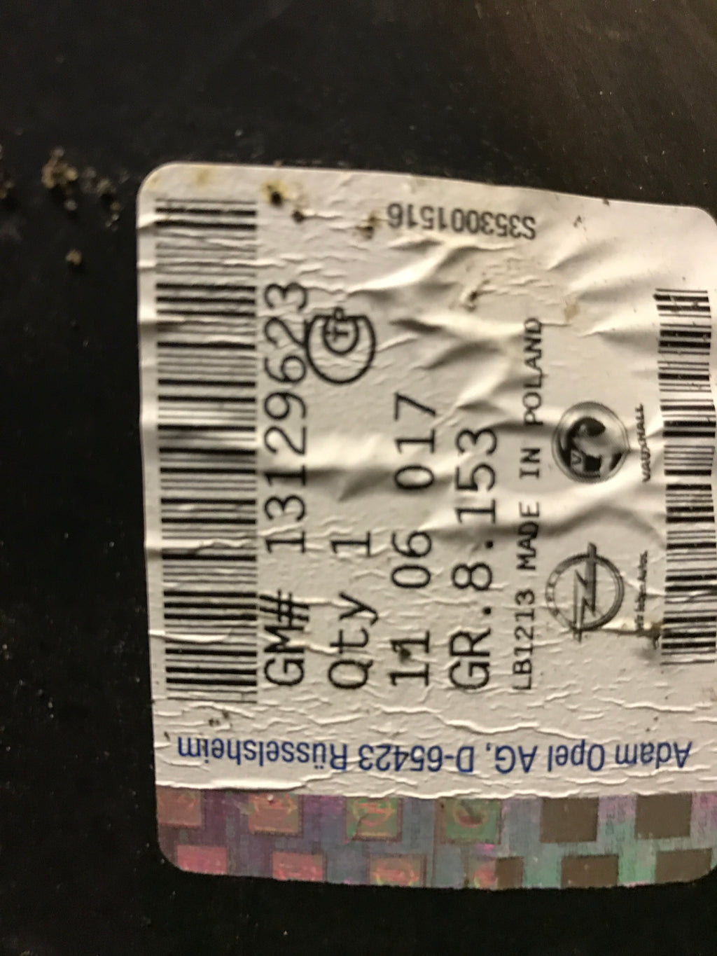 Opel Zafira B Inderskærm Med OEM Nr. 13129623 Fra Opel Ophugger