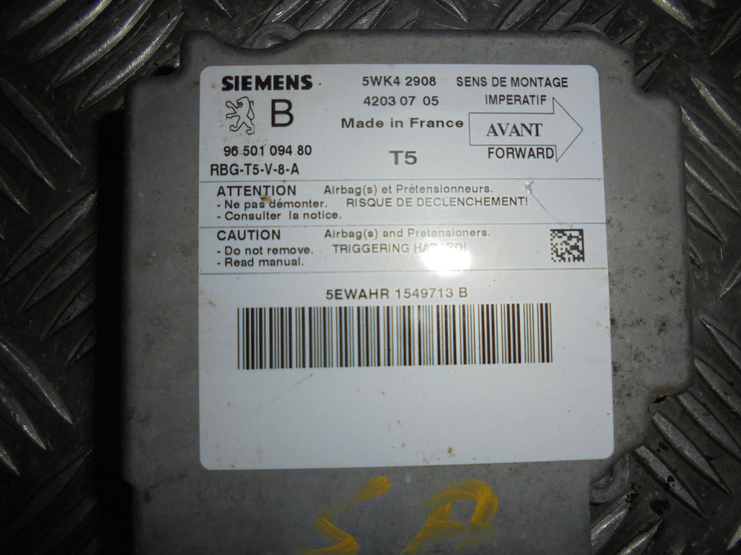 Peugeot 307 Airbag Elboks Med OEM Nr. 6545HE	 Fra Peugeot Ophugger