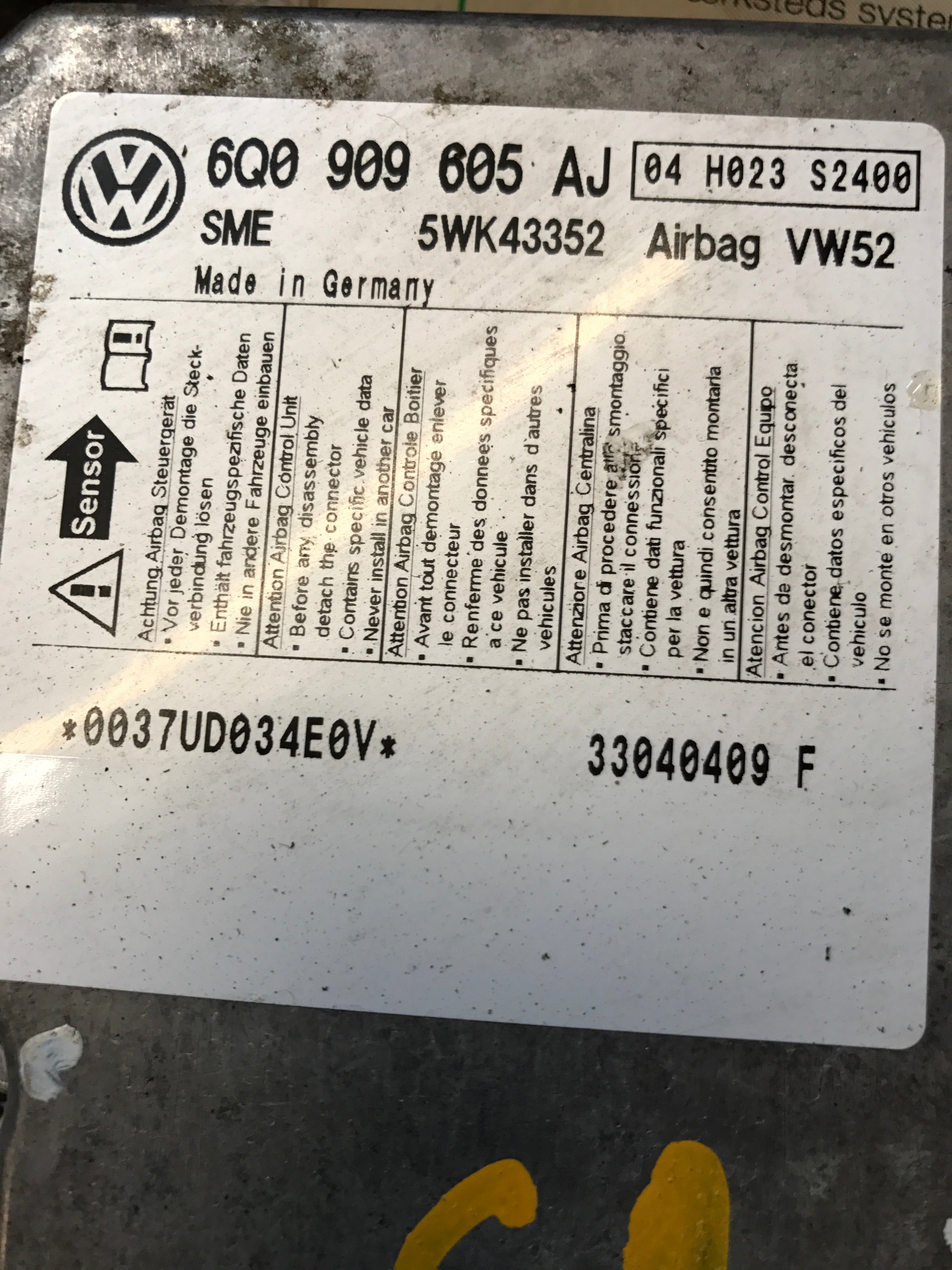 VW Caddy 2K Airbag Elboks Med OEM Nr. Ophugger Fra VW Ophugger