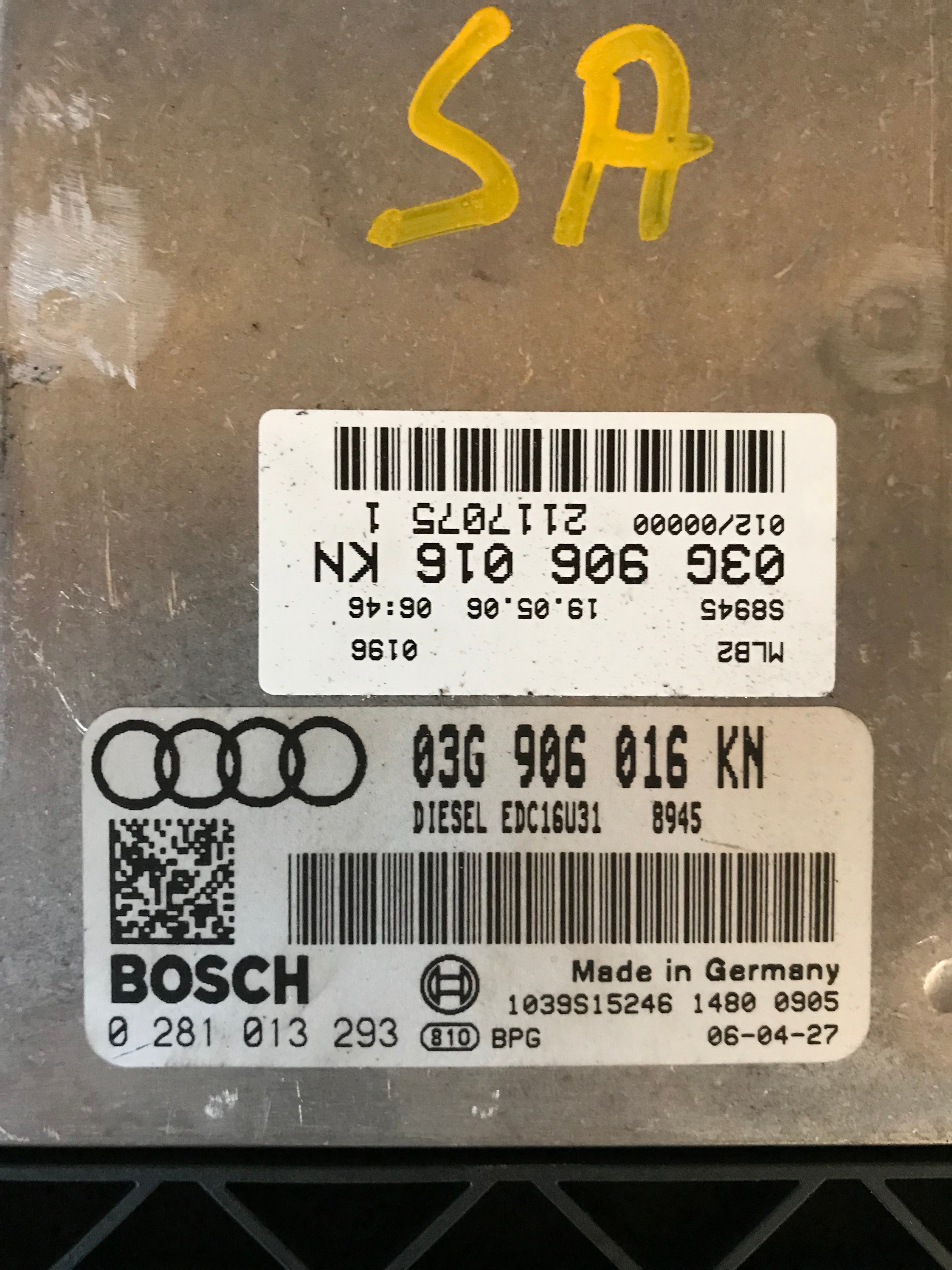 Audi A4 Motorstyring - Motorstyreboks - Injection Elboks Med OEM Nr. 03G906016KN Fra Audi Ophugger