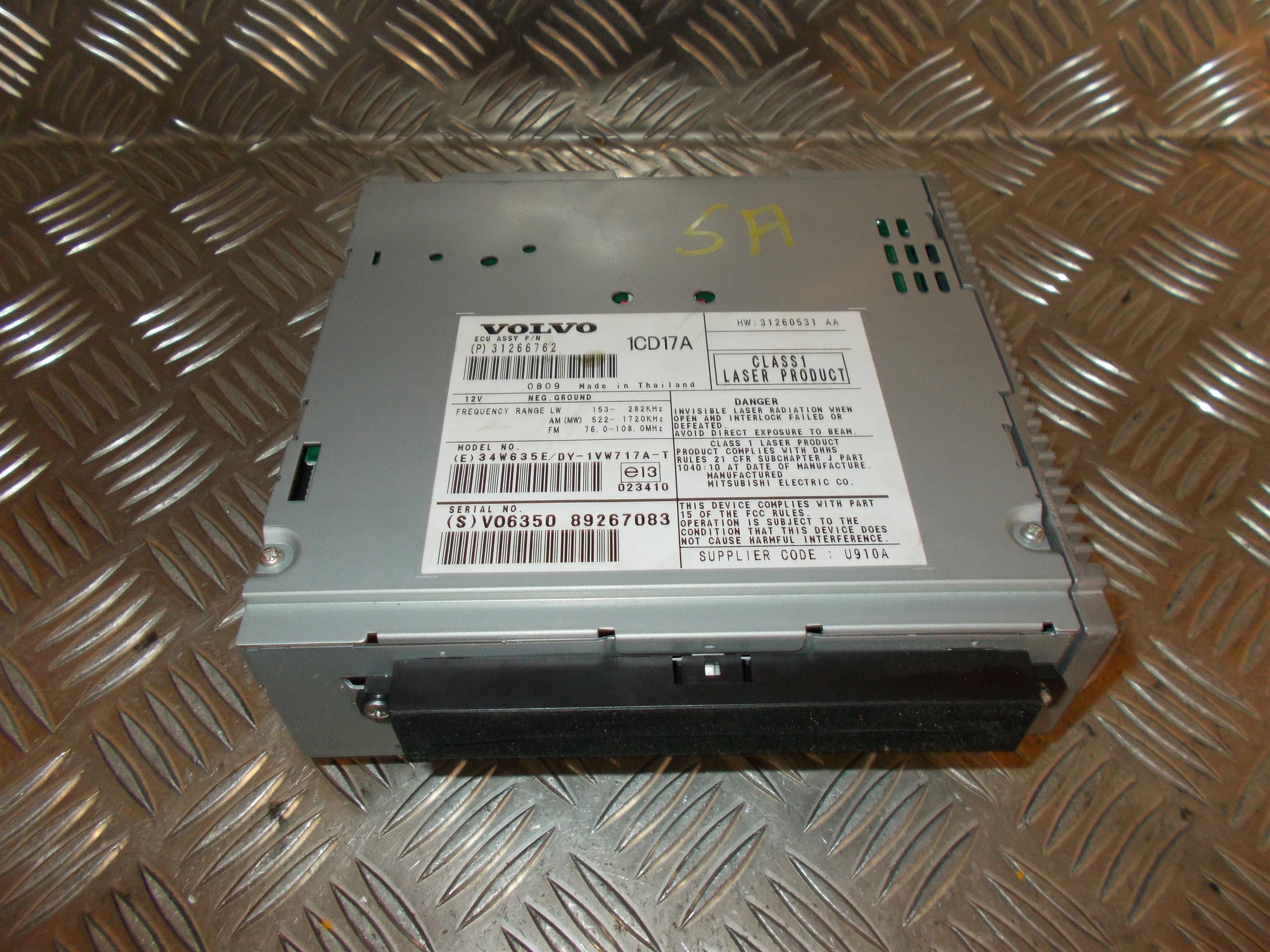 Volvo S40/V50 Radio M/Cd Med OEM Nr. 31266762 Fra Volvo Ophugger
