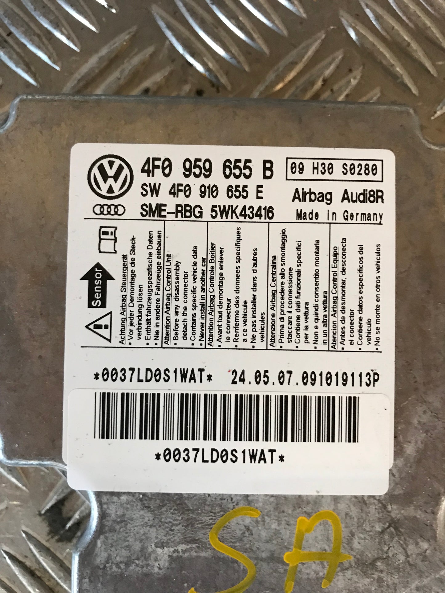 Audi A6 Airbag Elboks Med OEM Nr. 4F0959655B Fra Audi Ophugger