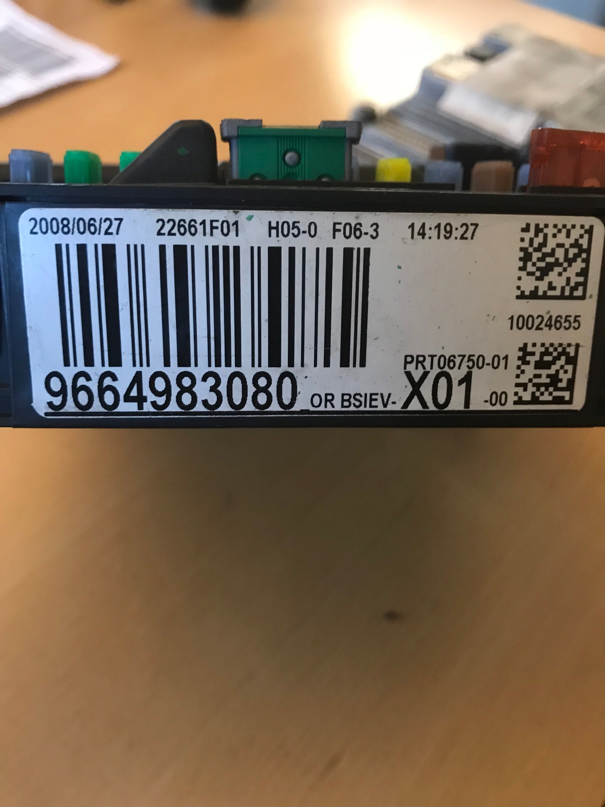 Peugeot 207 Startspærre Med OEM Nr. 96648437 Fra Peugeot Ophugger