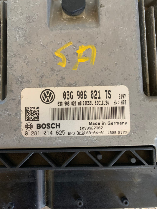 VW Golf 5 1K Motorstyring - Motorstyreboks - Injection Elboks Med OEM Nr. 0281014625 Fra VW Ophugger