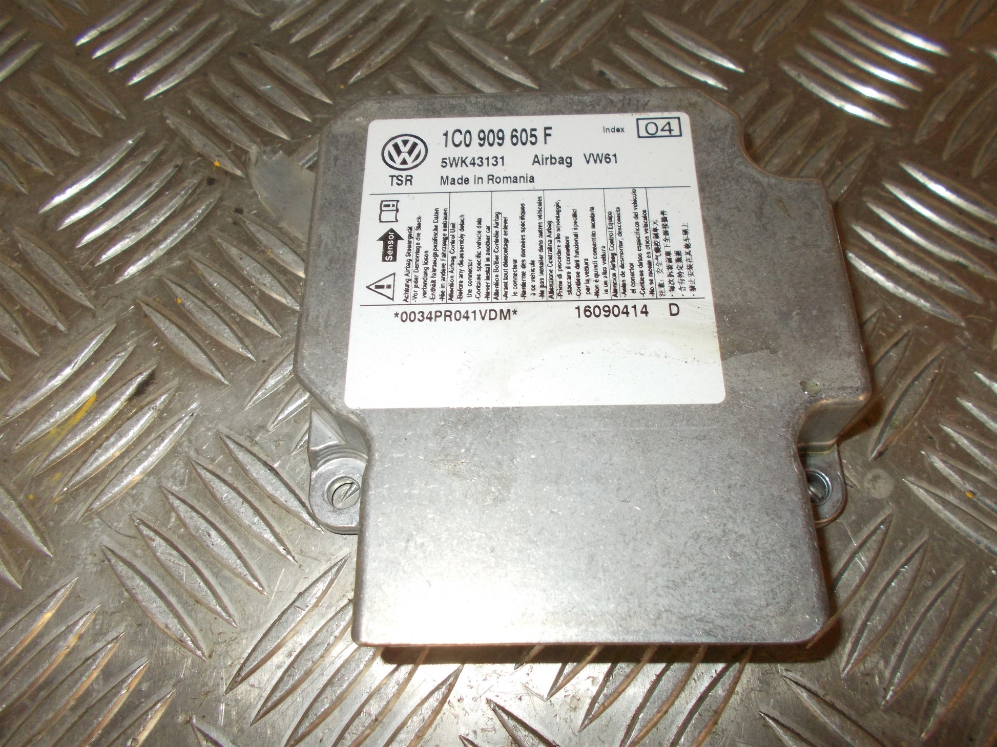 Skoda Fabia Airbag Elboks Med OEM Nr. 1C0909605F Fra Skoda Ophugger