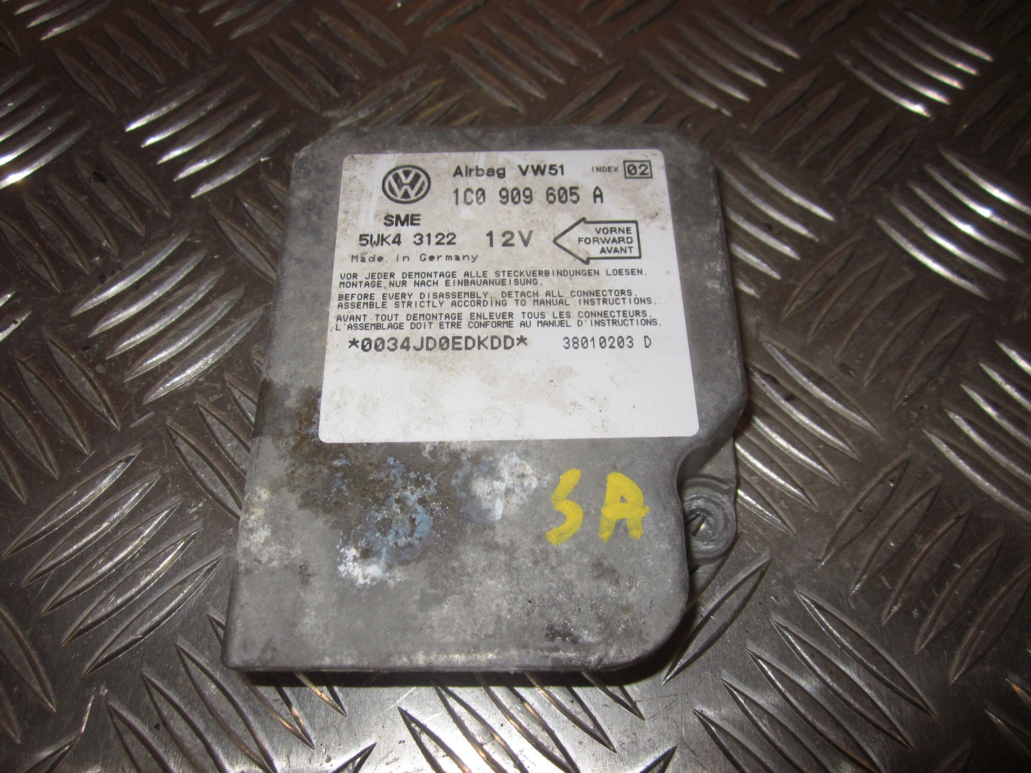 VW Beetle 9C Airbag Elboks Med OEM Nr. 1C0909605A Fra VW Ophugger