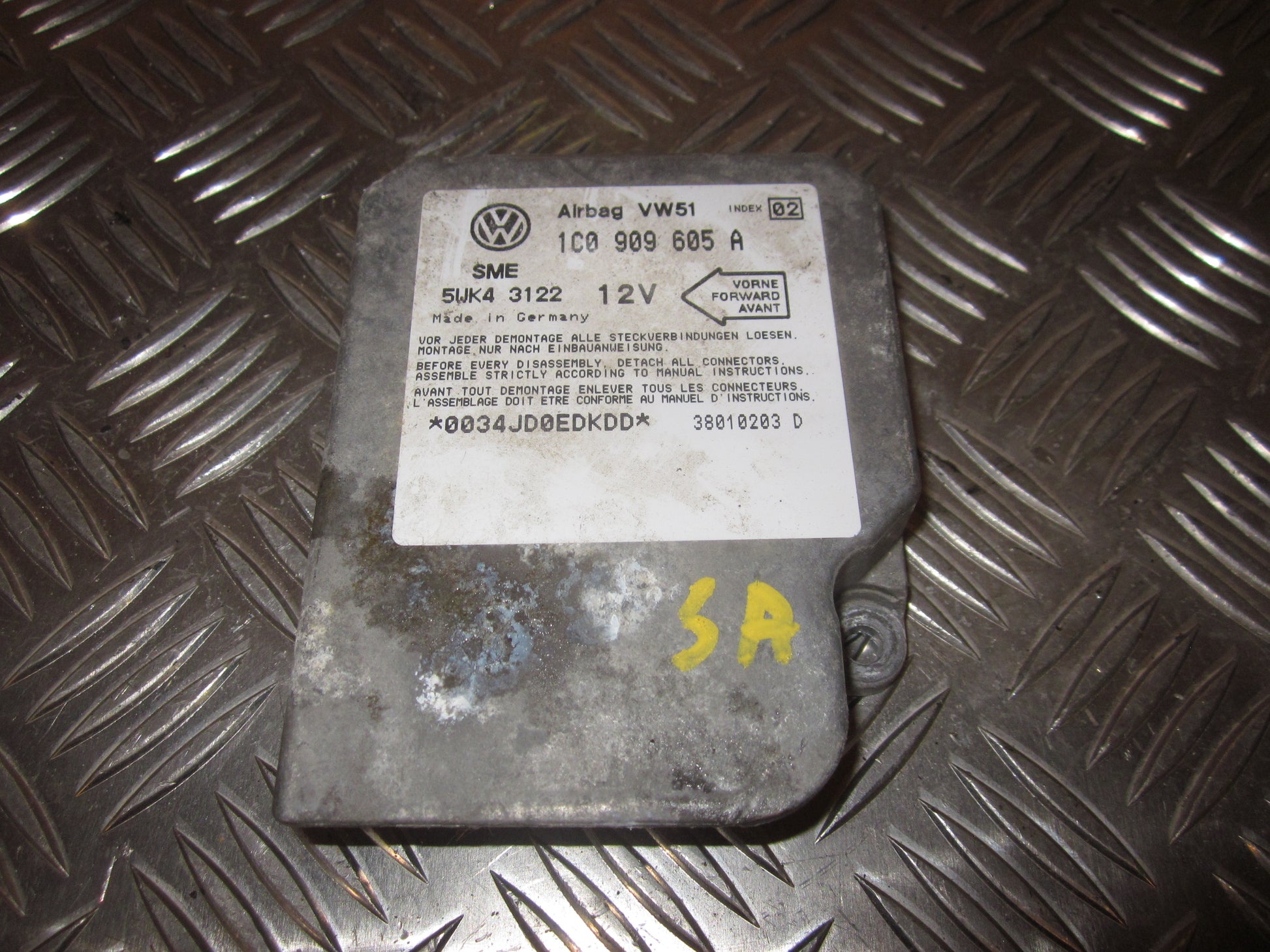 VW Beetle 9C Airbag Elboks Med OEM Nr. 1C0909605T01T Fra VW Ophugger