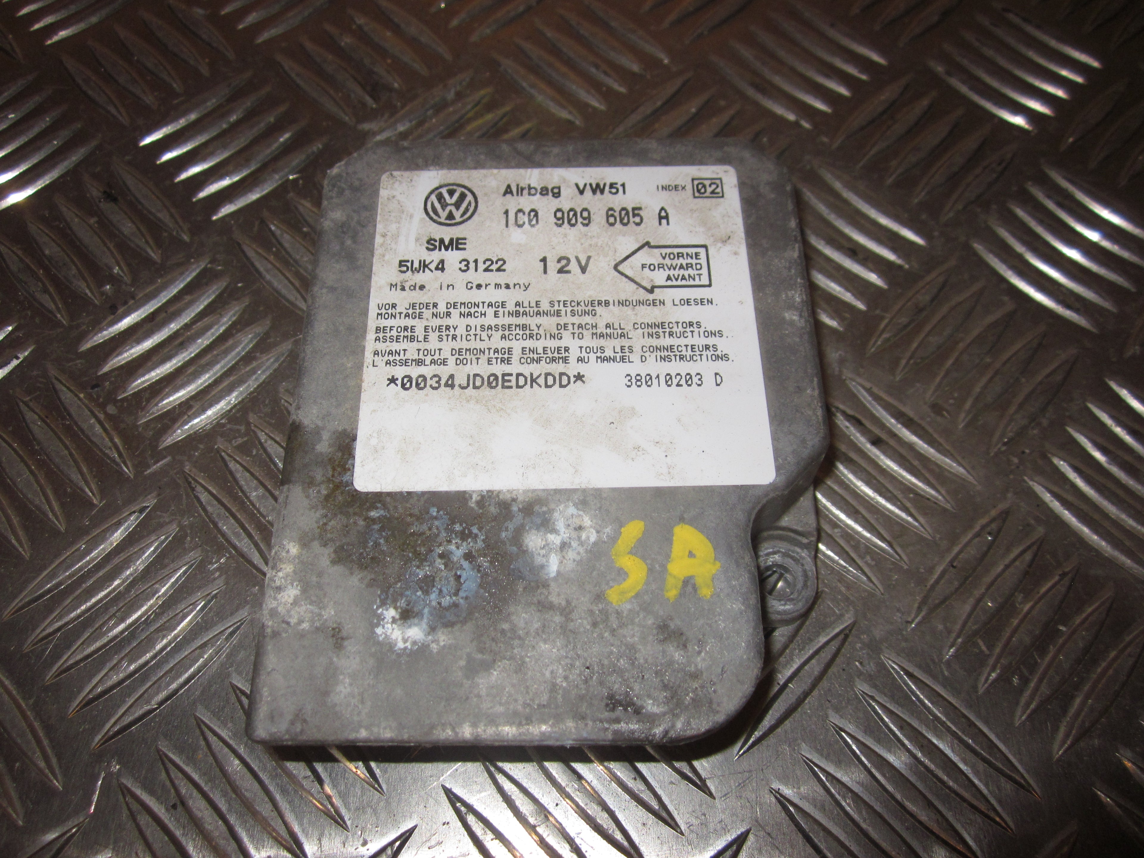 VW Beetle 9C Airbag Elboks Med OEM Nr. 1C0909605T01T Fra VW Ophugger