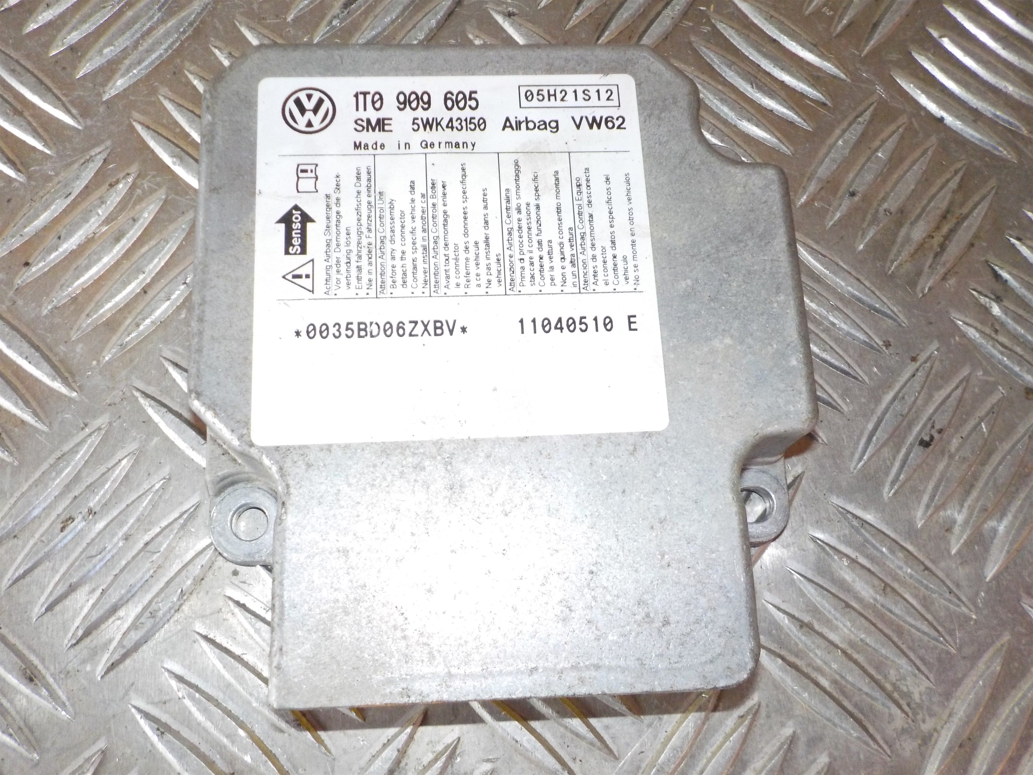 VW Touran 1T/Gp Airbag Elboks Med OEM Nr. 1T1909605C Fra VW Ophugger