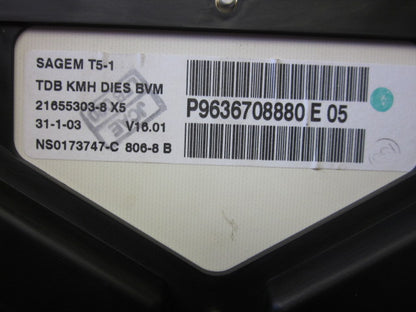 Peugeot 307 Speedometer - Instrument Med OEM Nr. 6103F6 Fra Peugeot Ophugger