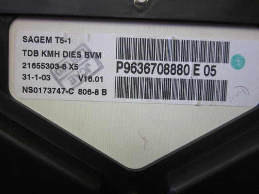 Peugeot 307 Speedometer - Instrument Med OEM Nr. 6104R2 Fra Peugeot Ophugger