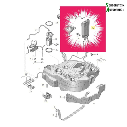 VW Golf 7 AU Kulbeholder Med OEM Nr. 5Q0201801 Fra VW Ophugger